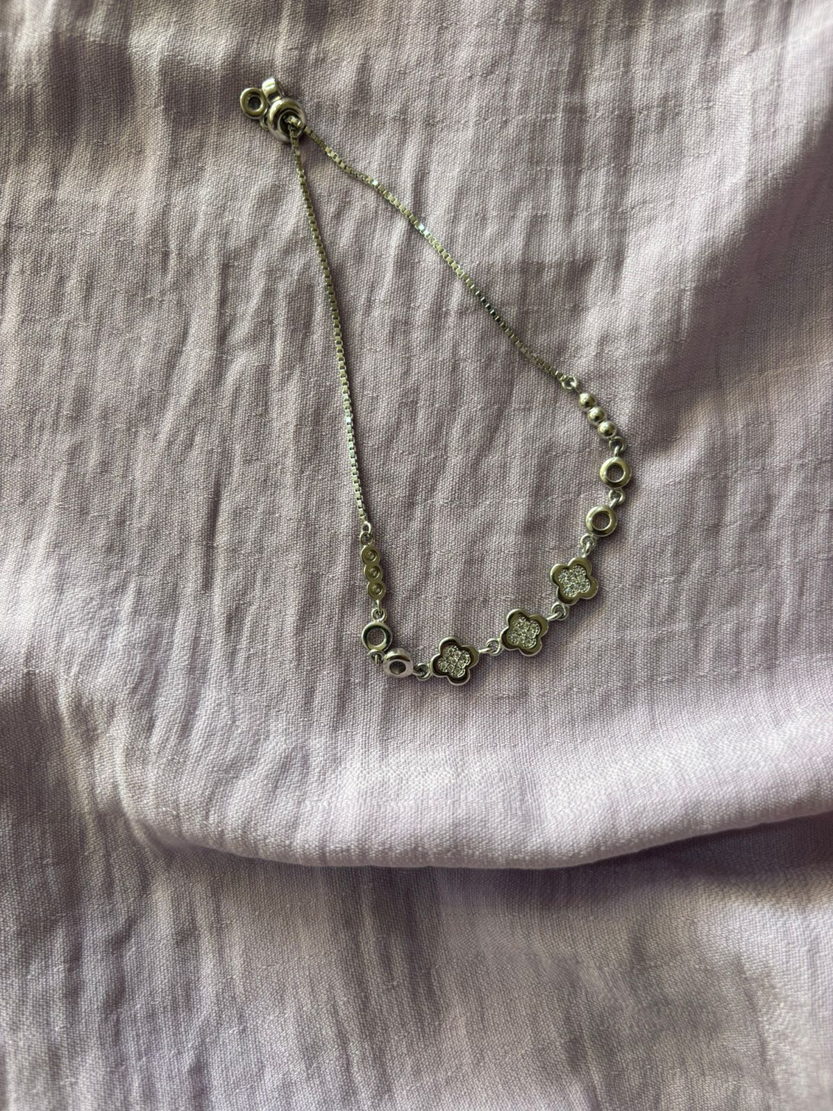 Dazzling Silver Floral Bracelet