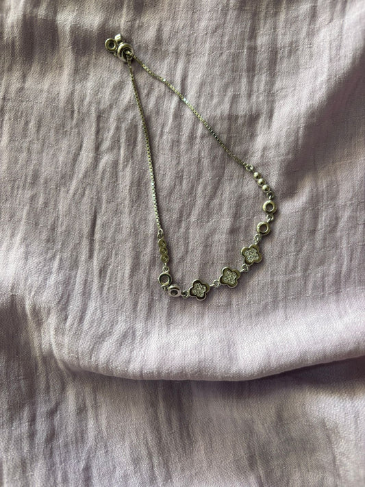 Dazzling Silver Floral Bracelet