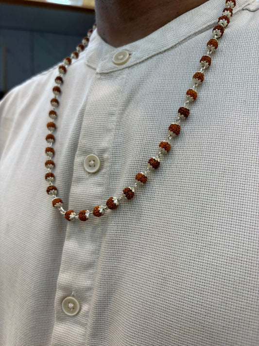 Rudra – Silver Capped Rudraksha Mala