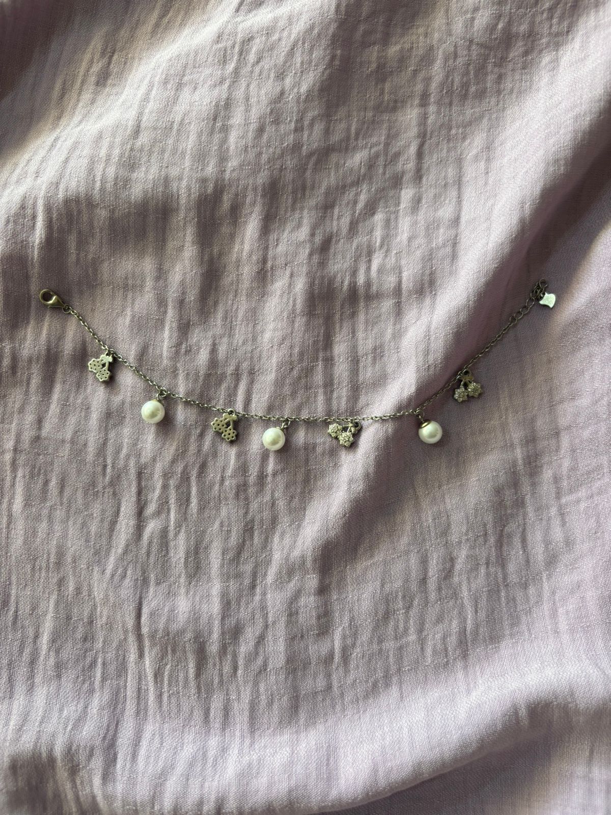 Pearl Blossom Silver Anklet